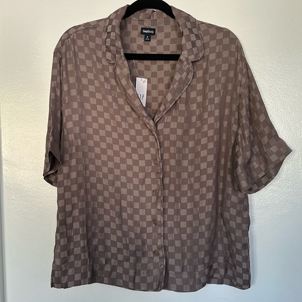 Gap Body Satin Relaxed PJ top